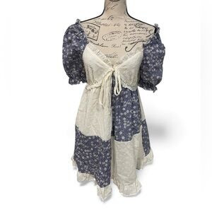 Westfade Patchwork Eyelet Floral Mini Dress NWT SZ XS